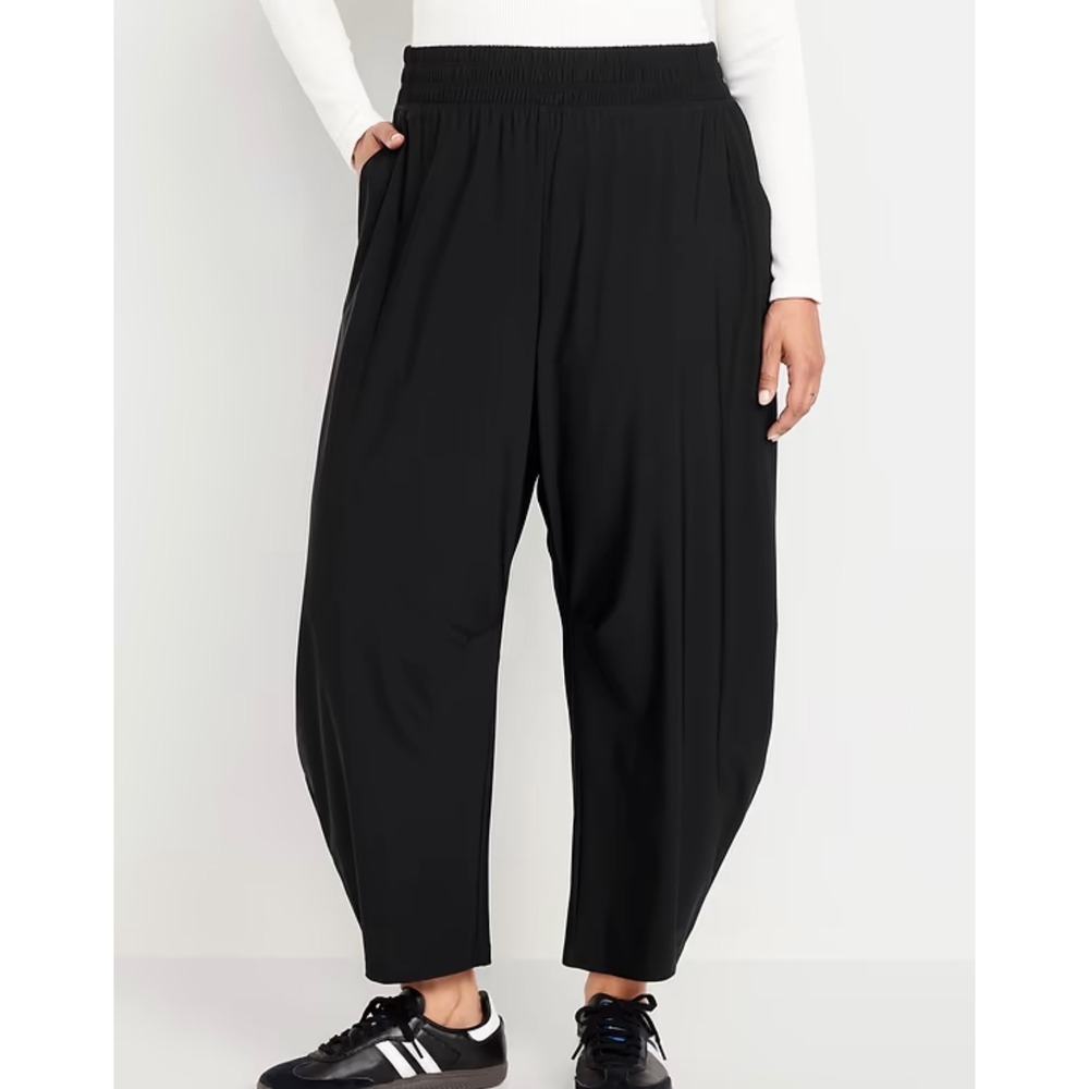 Old Navy SleekTech Barrel Ankle Pant Black High Waisted XL NEW - Picture 2 of 10